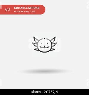 Einfaches Vektorsymbol Axolotl. Illustration Symbol Design Vorlage für Web mobile UI Element. Perfekte Farbe modernes Piktogramm auf bearbeitbaren Strich. Axolotl-Symbole für Ihr Geschäftsprojekt Stock Vektor