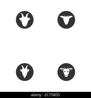 Kopf Ziege und Kuh Vektor Design Vorlage Illustration Stock Vektor