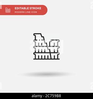 Einfaches Vektor-Symbol für Kolosseum. Illustration Symbol Design Vorlage für Web mobile UI Element. Perfekte Farbe modernes Piktogramm auf bearbeitbaren Strich. Colosseum-Symbole für Ihr Geschäftsprojekt Stock Vektor
