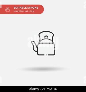 Einfaches Vektorsymbol für Wasserkocher. Illustration Symbol Design Vorlage für Web mobile UI Element. Perfekte Farbe modernes Piktogramm auf bearbeitbaren Strich. Kettle Symbole für Ihr Geschäftsprojekt Stock Vektor
