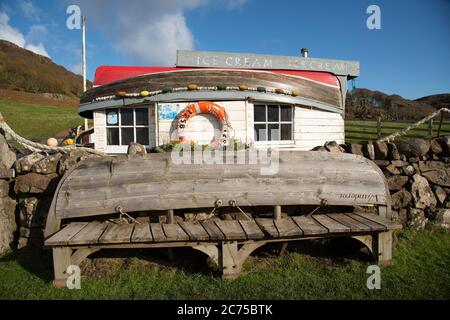 Eiscafé, Calgary Bay, Calgary, ein Weiler an der Nordwestküste der Isle of Mull, Argyll und Bute, Schottland, Vereinigtes Königreich. Stockfoto