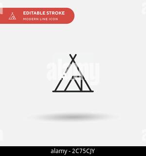Camping einfaches Vektor-Symbol. Illustration Symbol Design Vorlage für Web mobile UI Element. Perfekte Farbe modernes Piktogramm auf bearbeitbaren Strich. Camping-Icons für Ihr Business-Projekt Stock Vektor