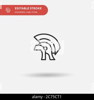 Krieger einfaches Vektor-Symbol. Illustration Symbol Design Vorlage für Web mobile UI Element. Perfekte Farbe modernes Piktogramm auf bearbeitbaren Strich. Krieger-Symbole für Ihr Geschäftsprojekt Stock Vektor