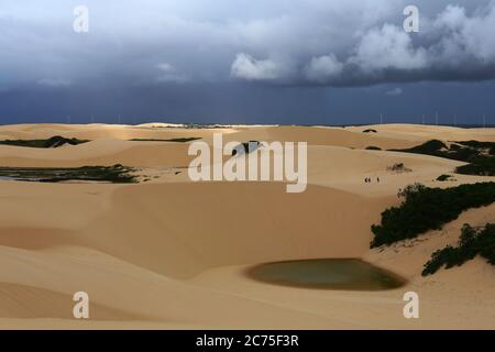 Lagunen und Dünen in Parnaiba, Piaui, Brasilien Stockfoto