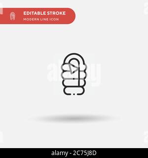 Einfaches Vektor-Symbol für Schlafsack. Illustration Symbol Design Vorlage für Web mobile UI Element. Perfekte Farbe modernes Piktogramm auf bearbeitbaren Strich. Schlafsack-Symbole für Ihr Geschäftsprojekt Stock Vektor