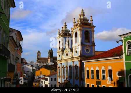 Bunte Architektur von Salvador de Bahia, Brasilien Stockfoto