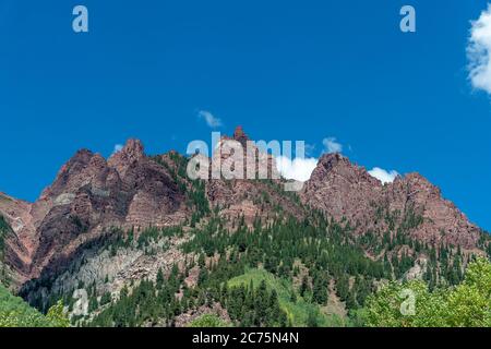 Maroon Bells, in der Nähe von Aspen, Colorado Stockfoto