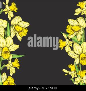 Schöne Narzissen. Vektorgrafik. Blumenstrauß im Frühling. Stock Vektor