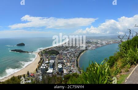 Mount Maunganui ist eine Stadt in der Bay of Plenty, Neuseeland. Stockfoto