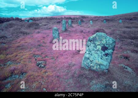 Tregeseal Stone Circle, Ancient Site, Cornwall Großbritannien Stockfoto