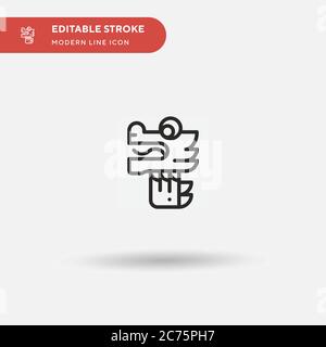 Dragon Simple Vektor-Symbol. Illustration Symbol Design Vorlage für Web mobile UI Element. Perfekte Farbe modernes Piktogramm auf bearbeitbaren Strich. Dragon Icons für Ihr Business-Projekt Stock Vektor