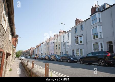 Eine Hausreihe in der Walton Street in Jericho, Oxford in Großbritannien Stockfoto