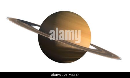 3D Saturn Planet und Ringe Nahaufnahme Rendering mit dem Clipping-Pfad in der Abbildung enthalten, für Weltraumforschung Hintergründe. Elemente davon Stockfoto