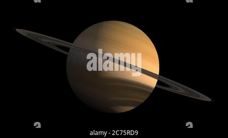 3D Saturn Planet und Ringe Nahaufnahme Rendering mit dem Clipping-Pfad in der Abbildung enthalten, für Weltraumforschung Hintergründe. Elemente davon Stockfoto