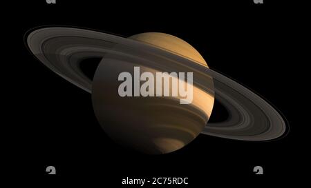3D Saturn detaillierter Planet und Ringe Nahaufnahme mit dem Clipping-Pfad in der Abbildung enthalten, für Weltraumforschung Hintergründe. Elemente davon Stockfoto