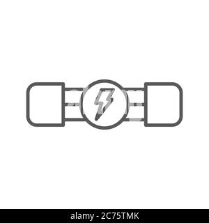 Elektrische Sicherung Vektor Symbol Symbol elektronisch isoliert auf weißem Hintergrund Stock Vektor