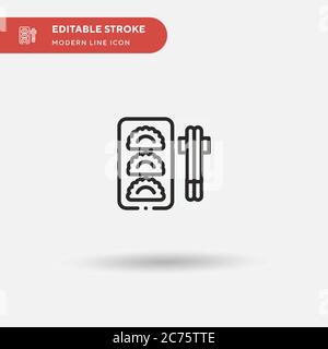 Einfaches Vektorsymbol für Gyoza. Illustration Symbol Design Vorlage für Web mobile UI Element. Perfekte Farbe modernes Piktogramm auf bearbeitbaren Strich. Gyoza Symbole für Ihr Business-Projekt Stock Vektor