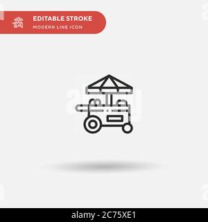Einfaches Vektorsymbol für den Lebensmittelstand. Illustration Symbol Design Vorlage für Web mobile UI Element. Perfekte Farbe modernes Piktogramm auf bearbeitbaren Strich. Symbole für den Lebensmittelstand für Ihr Geschäftsprojekt Stock Vektor