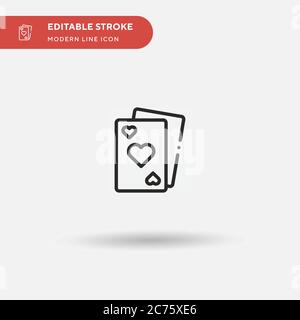 Einfaches Vektorsymbol für Spielkarten. Illustration Symbol Design Vorlage für Web mobile UI Element. Perfekte Farbe modernes Piktogramm auf bearbeitbaren Strich. Symbole für Spielkarten für Ihr Geschäftsprojekt Stock Vektor