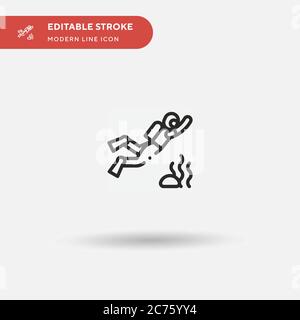 Einfaches Vektorsymbol für tauchen. Illustration Symbol Design Vorlage für Web mobile UI Element. Perfekte Farbe modernes Piktogramm auf bearbeitbaren Strich. Dive Icons für Ihr Geschäftsprojekt Stock Vektor