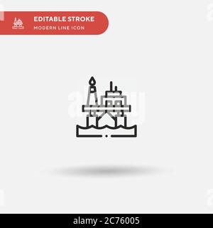 Einfaches Vektorsymbol für Ölplattform. Illustration Symbol Design Vorlage für Web mobile UI Element. Perfekte Farbe modernes Piktogramm auf bearbeitbaren Strich. Symbole für die Ölplattform für Ihr Geschäftsprojekt Stock Vektor