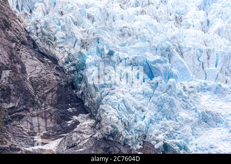 Der Gletscher von Ventisquero Colgante, in der Nähe des Dorfes Puyuhuapi, Chile Stockfoto