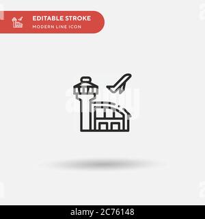 Einfaches Vektorsymbol für den Kontrollturm. Illustration Symbol Design Vorlage für Web mobile UI Element. Perfekte Farbe modernes Piktogramm auf bearbeitbaren Strich. Control Tower-Symbole für Ihr Geschäftsprojekt Stock Vektor