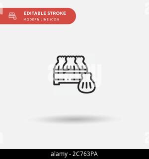 Einfaches Vektorsymbol Wonton. Illustration Symbol Design Vorlage für Web mobile UI Element. Perfekte Farbe modernes Piktogramm auf bearbeitbaren Strich. Wonton-Symbole für Ihr Geschäftsprojekt Stock Vektor