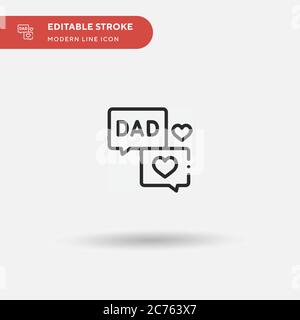 Einfaches Vektor-Symbol für DAD. Illustration Symbol Design Vorlage für Web mobile UI Element. Perfekte Farbe modernes Piktogramm auf bearbeitbaren Strich. Papa-Symbole für Ihr Business-Projekt Stock Vektor