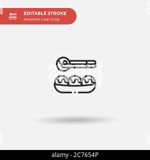 Einfaches Vektor-Symbol Takoyaki. Illustration Symbol Design Vorlage für Web mobile UI Element. Perfekte Farbe modernes Piktogramm auf bearbeitbaren Strich. Takoyaki-Symbole für Ihr Geschäftsprojekt Stock Vektor