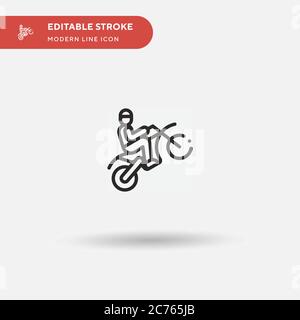 Motocross einfaches Vektorsymbol. Illustration Symbol Design Vorlage für Web mobile UI Element. Perfekte Farbe modernes Piktogramm auf bearbeitbaren Strich. Motocross-Symbole für Ihr Geschäftsprojekt Stock Vektor