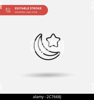 Einfaches Vektor-Symbol für Muslime. Illustration Symbol Design Vorlage für Web mobile UI Element. Perfekte Farbe modernes Piktogramm auf bearbeitbaren Strich. Muslimische Ikonen für Ihr Business-Projekt Stock Vektor