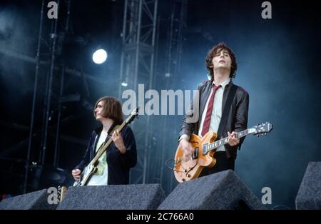 The Strokes T im Park Festival 2001, Kinross, Schottland. Stockfoto