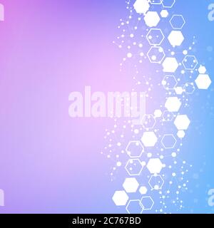 Sechseckige abstrakt Hintergrund. Grosse Daten Visualisierung. Globales Netzwerk Verbindung. Medizin, Technik, Wissenschaft Hintergrund. Vector Illustration. Stock Vektor