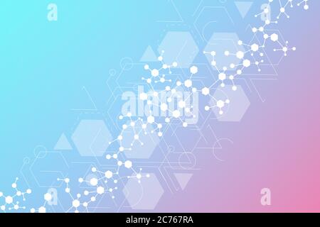 Sechseckige abstrakt Hintergrund. Grosse Daten Visualisierung. Globales Netzwerk Verbindung. Medizin, Technik, Wissenschaft Hintergrund. Vector Illustration. Stock Vektor