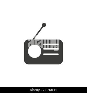 Radio Symbol Vektor, alte Retro Empfänger Wellen, Tuner-Zeichen isoliert auf weißem Hintergrund. Trendy Flat-Stil für Grafik-Design, Logo, Website, soziale Stock Vektor