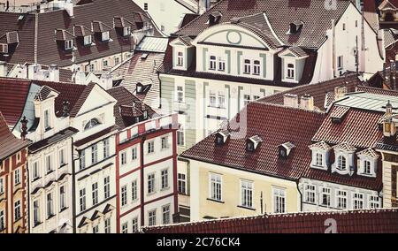 Retro getönte Bild der Prager Altstadt Architektur, Tschechische Republik. Stockfoto