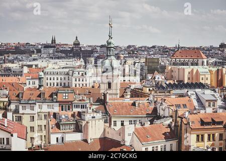 Retro getönte Bild von Prag Stadtbild, Tschechische Republik. Stockfoto