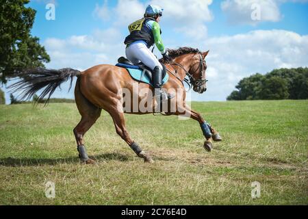 Pferd und Reiter Cross Country auf ODE (eintägige Veranstaltung) Stockfoto