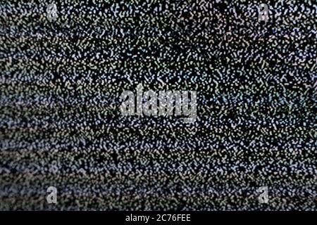 Abstraktes Bildtexturen Störgeräusche. Texturvorlage für das Glitch-Rauschen des Bildschirms testen. Schwarzer und weißer Hintergrund. Abstraktes monochromes Bild enthält ein Stockfoto