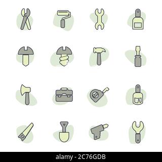 Die Arbeit tools Icons einstellen Stock Vektor