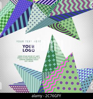 Vektorkarte mit geometrischen Formen im Retro-Stil Stock Vektor