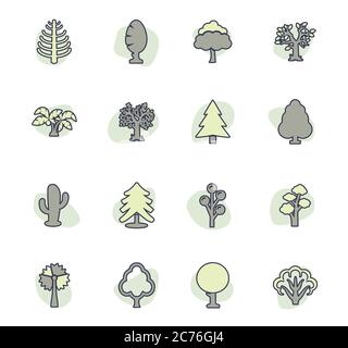Baum Icons set Stock Vektor