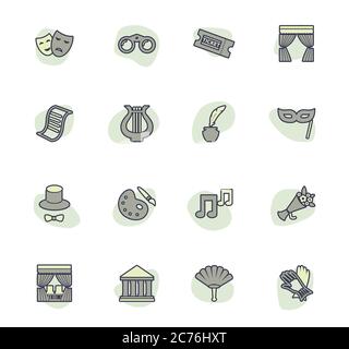 Theater Icons set Stock Vektor
