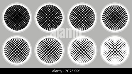 Vektor gepunktete gestreifte Kugeln Set. Stock Vektor