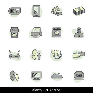 Set mit Pfandleihensymbolen Stock Vektor