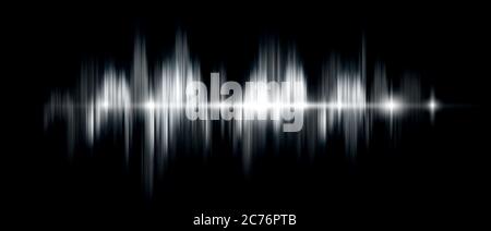 vektor abstrakter Hintergrund mit einer Schallwelle, schwarz-weiß-Version. Element für Design, Vorlage, Banner Stockfoto