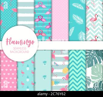 Cute nahtlose Flamingo Muster Vector Illustration Stock Vektor