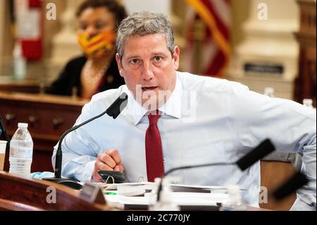 Washington, USA 14. Juli 2020. 14. Juli 2020 - Washington, DC, Vereinigte Staaten: US-Vertreter Tim Ryan (D-OH) Rede vor dem Ausschuss für die Mittelaufteilung der FY2021 Verteidigung, Handel, Justiz, Wissenschaft und verwandte Agenturen und Verkehr, Wohnungsbau und Stadtentwicklung, und verwandte Agenturen Kredite Rechnungen. (Foto: Michael Brochstein/Sipa USA) Quelle: SIPA USA/Alamy Live News Stockfoto