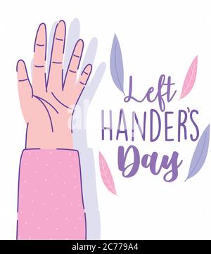 Links Handers Tag, offene Hand Cartoon Feier Vektor Illustration Stock Vektor